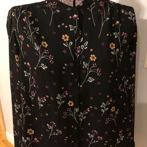 Faded glory blouse black floral button front